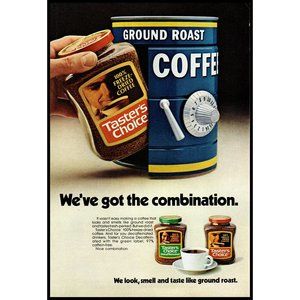1975 Taster's Choice Instant Coffee Combination Safe Vintage Print Ad Wall Art